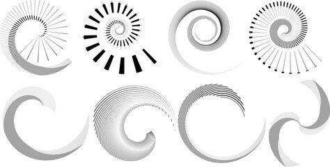 Lines in Circle Form . Spiral Vector Illustration .Technology round. Wave Logo . Design element . Abstract Geometric shape .