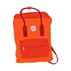 Backpack orange vector illustration isolated