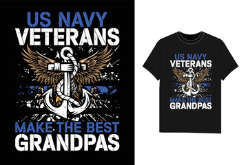 Fototapeta premium US Navy Veterans Make the Best Grandpas - Fathers day T-Shirt