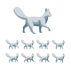 Cartoon Color Characters Animal Animation Sequence Cat Set Concept Flat Design Style. Vector illustration of Walk Cycle