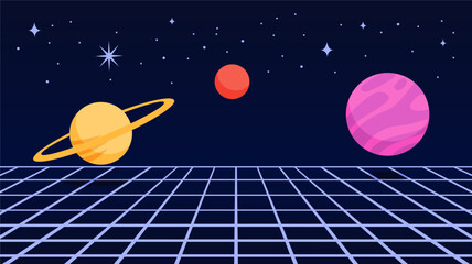 galaxy background flying around square floor © margakarya