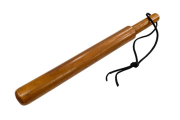 Old wood truncheon from the 1920s isolated.