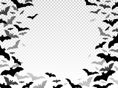 Halloween template or mockup with bats, vector.