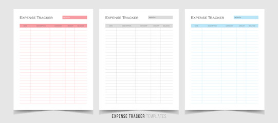  Expense tracker Printable Template