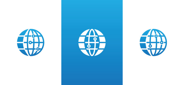 Global Tech Logo Concept icon sign symbol Element Design. Technology Logotype. Vector illustration template