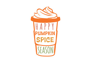 Happy Pumpkin spice season,  Fall autumn Quotes typography t-shirt Design