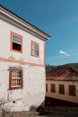 Casarões do século 18 na rua Paraná, Ouro Preto, Minas Gerais, Brasil