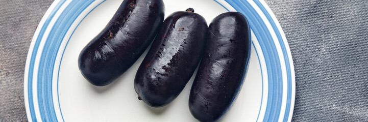 black pudding sausage bloody meat meal food snack on the table copy space food background 