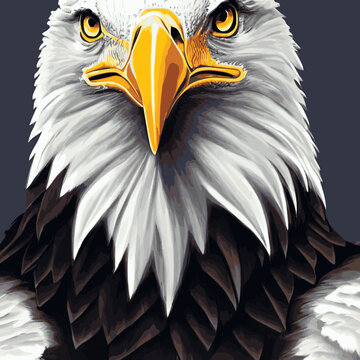 Portrait of a bald eagle. Vector illustration of an American bald eagle in flight .US Symbols Symbols Liberty profile portrait