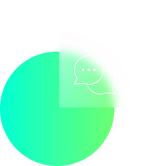 Glassmorphic support and message icon