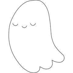 Isolated illustration of a cute ghost.Halloween holiday