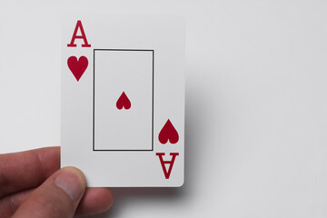 Playing cards, ace in hand
