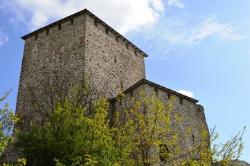 an old stone fort on a hill