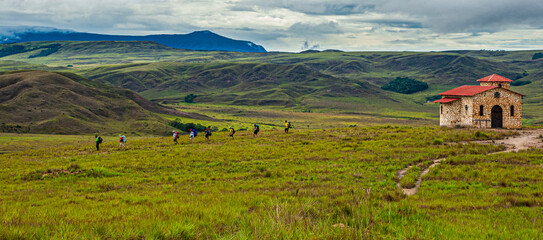 Expedition to Mount Roraima, approaching the mountain, Venezuela
