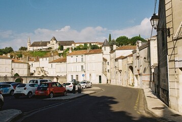 Fototapeta na wymiar Rue de l'Évêché, Saintes, Charente-Maritime, Nouvelle-Aquitaine, France.