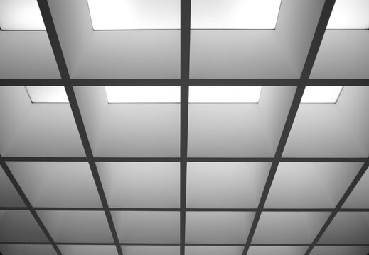 A Beautiful Well Lit Grid Pattern In Black-and-white 