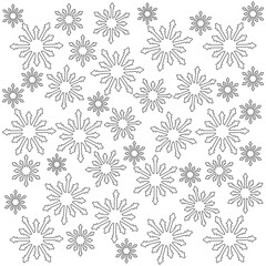 Coloring page Snowflakes. Vector illustration