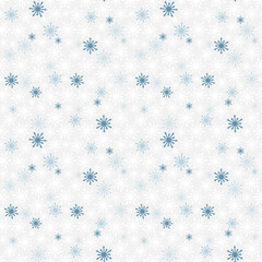 Snowflakes seamless background. Seamless pattern for Christmas Decoration. Vector Holiday Texture.