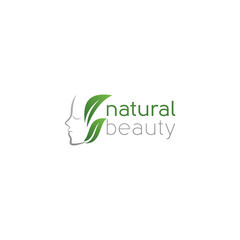 Beauty logo with a face and natural concept for business
