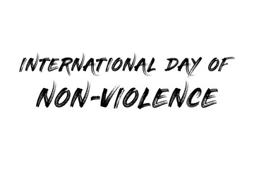  International day of non-violence text with white background for non-violence day.