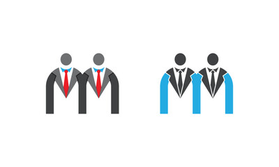 Initial Letter m Businessman Logo Concept icon sign symbol Element Design. Boss, Leader, Marketing, Business, Suit, Tie Logotype. Vector illustration Logo template