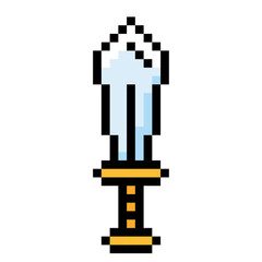 Isolated colored sword videogame icon Pixelated style Vector