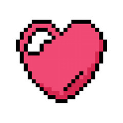 Obraz premium Isolated colored heart shape videogame icon Pixelated style Vector