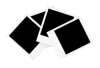 polaroid frames on transparent background