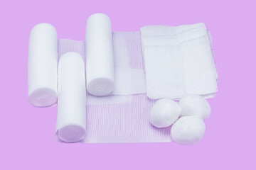 medical bandages for injuries, fractures and dressings