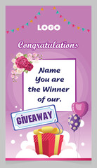 Giveaway Instagram posts template design