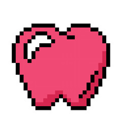 Fototapeta premium Isolated red apple videogame icon Pixelated style Vector