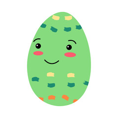 Funny Easter character, Decorated kawaii egg with cute happy face