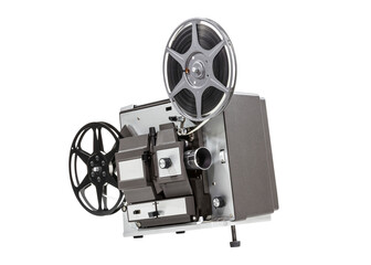 Naklejka premium Old Movie Film Projector Isolated
