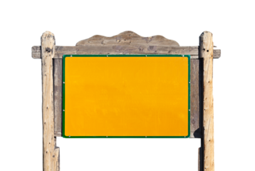 Rustic western style blank highway message sign isolated.