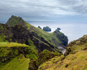 Fototapeta premium Heimaey (Home Island), the largest island in the Vestmannaeyjar (Westman) archipelago, Southern Iceland