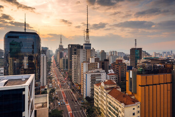 View of Sao Paulo City by Dusk