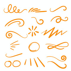 Orange Swirls Swash Logo Ornament Designs