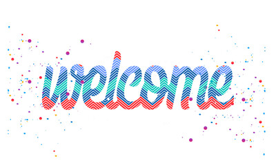 Zig Zag abstract welcome word On Transparent Background