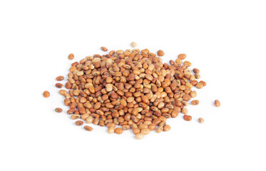 Red Cowpeas or Chawli Adzuki Dried Beans in Heap or Pile in Three Quarter View Isolated on White