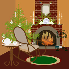 the night before christmas by the fireplace