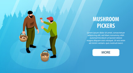 Mushroom Pickers Horizontal Banner