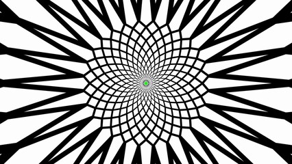 Abstract background with striped mandala . Black and white pattern.