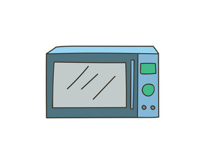 Microwave colorful icon in vector. Microwave colorful doodle illustration in vector