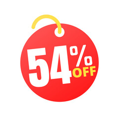 54%off percent off, with online sale red label design, Fifty-four 