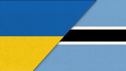 National Symbols of Ukraine and Botswana. Two Countries. Flag of Botswana