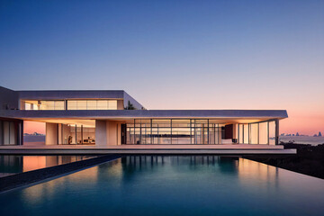 Fototapeta premium Luxury modern house with pool