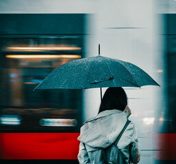 person under the rain