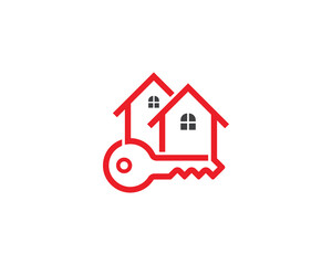 Home Key Logo Concept sign symbol icon Element Design. Real Estate, House, Realtor, Mortgage Logotype. Vector illustration Logo template
