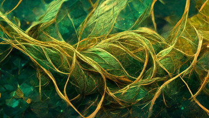 Green gold plant background