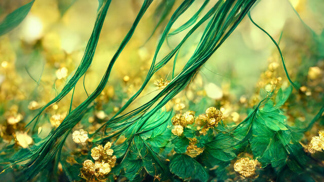 Green Gold Plant Background